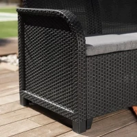 Salon de jardin en résine – Allibert by KETER - 4 personnes – SAN REMO – Gris graphite(m-6)