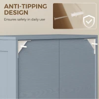 HOMCOM 4-Door Kitchen Storage Cabinet with Adjustable Shelves - Grey(m-7)