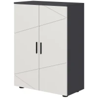 kleankin Small Bathroom Cabinet, Bathroom Storage Cabinet with 2-Doors Cupboard, 2 Adjustable Shelves and Soft Close Mechanism, Grey(m-11)
