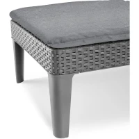 Bain de soleil - Allibert by KETER - Jaipur - en résine imitation rotin tressé - Gris(m-6)
