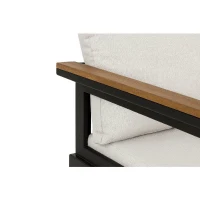 Salon de jardin d'angle 7 places - Aluminium - ALMARA - Canapé d'angle + 2 tabourets + table - Ecru(m-4)