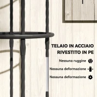 Outsunny Set 2 Supporti per Piante Rampicanti Alti 1.7 m in Acciaio Antiruggine con Decorazioni, Nero(m-6)
