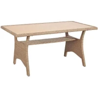 Salon de jardin KAPAS - 5 personnes - Acier et résine tressée - Beige(m-6)