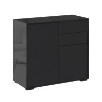 Homcom Mobilier Multiuz 79×36×74 cm – Alb cu Sertare si Dulapuri Push(m-18)