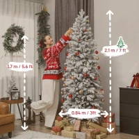 HOMCOM 7ft Flocked Artificial Christmas Tree(m-3)