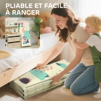 AIYAPLAY Tapis de jeu pour enfant bebe, tapis d'éveil bébé pliable épais réversible en mousse, 196 x 176 x 1,5 cm, multicolore(m-7)