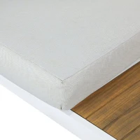 Salon de jardin canapé d'angle - Aluminium - 4 personnes - OLANA - Blanc et beige(m-5)