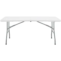 Table de réception pliante - TERRANOVA - Blanche - Structure acier et Plateau en Polyéthylene PEHD - 8 personnes - 180x74xH73,5 cm(m-3)