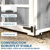 Outsunny Armoire de Jardin Abri de Jardin Étanche avec Toit en Métal Double Porte pour Outils de Jardinage 105x55x179cm Gris(m-7)