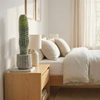 HOMCOM Cacto Artificial 66 cm, Planta Artificial Decorativa com Vaso para Decoração de Interiores Verde(m-7)