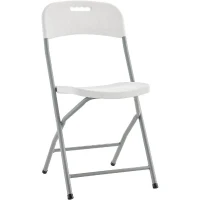 Lot de 2 chaises de réception pliantes - TERRANOVA - 48x44,5xH86 cm - Structure en acier et assise en Polyéthylene PEHD - Blanc(m-3)