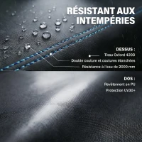 Outsunny Housse Salon de Jardin Extérieure Imperméable 420D Tissu Oxford, avec Évent et Sac de Rangement, 180x120x74cm, Noir(m-4)