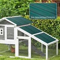 Outsunny Conjunto de 12 Painéis para Teto de Aço Galvanizado Chapas Perfiladas de Teto 7m² para Abrigo de Ferramentas 129x45cm Verde(m-7)