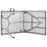 Table de réception pliante - TERRANOVA - Blanche - Structure acier et Plateau en Polyéthylene PEHD - 6 personnes - 152x70xH73,5 cm(m-4)