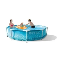 Kit Piscine hors sol tubulaire INTEX - Metal Frame - 305 x 76 cm - Ronde (Livrée avec pompe et 2 cartouches) - 28208NP(m-2)