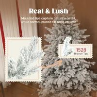 HOMCOM 6ft Snow Flocked Artificial Christmas Tree(m-5)