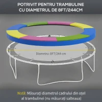 SPORTNOW Husă pentru trambulină Ø244x30 cm pliabilă și portabilă, din plastic, PE și spumă, multicolor(m-4)