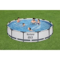 Kit Piscine hors sol tubulaire BESTWAY - Steel Pro Max™ - 366 x 76 cm - Ronde - (Inclus 1 pompe de filtration et 1 cartouche)(m-2)