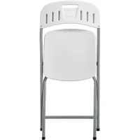 Lot de 2 chaises de réception pliantes - TERRANOVA - 48x44,5xH86 cm - Structure en acier et assise en Polyéthylene PEHD - Blanc(m-5)