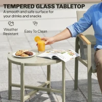 Outsunny Zestaw mebli ogrodowych metalowy, odporny na warunki atmosferyczne, sofa 2-osobowa, 2 fotele, stolik, zielony(m-7)