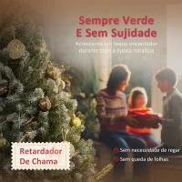 HOMCOM Árvore de Natal Artificial 150 cm Árvore de Natal com 581 Ramos com Efeito Neve 44 Pinhas Verde(m-4)