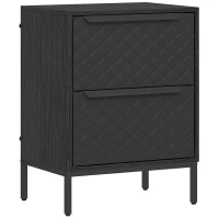 HOMCOM Chest of Drawers, Dresser with 2 Fabric Drawers and Aluminium Handles - Black(m-1)