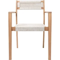 Lot de 2 fauteuils de jardin - ARAWA - Bois d'Acacia FSC - Empilable - Cordage tressé - 57 x 59 x 85 cm(m-5)
