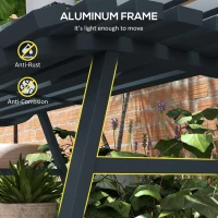 Outsunny Ławka ogrodowa 2-osobowa, aluminiowa, odporna na warunki atmosferyczne(m-5)