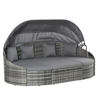 Outsunny rotan zonne-eiland 4-delig 230 cm x 145 cm x 80 cm(m-1)