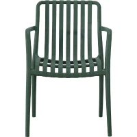 Lot de 4 fauteuils de jardin - SOLARIA - Empilables - Polypropylene renforcé - 55 x 58 x 81 cm - Vert(m-3)