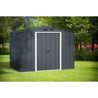 Abri de jardin en métal 4,77 m2 - DURAMAX - Kit d'ancrage inclus - Gris anthracite(m-3)
