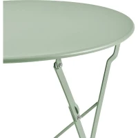 Set bistrot 2 personnes - Table ronde pliante 60 cm + 2 chaises - Acier thermolaqué - Vert(m-6)