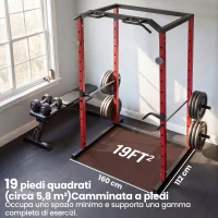 SPORTNOW Power Cage, Rack Regolabile con Capacità di 460KG(m-8)