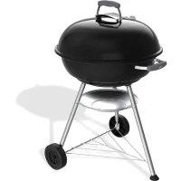 Barbecue a charbon - Weber - Compact Kettle - Ø57 cm - Acier émaillé - Clapet d'aération - 9 couverts  - Noir(m-3)