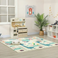 AIYAPLAY Tapis de jeu pour enfant bebe, tapis d'éveil bébé pliable épais réversible en mousse, 196 x 176 x 1,5 cm, multicolore(m-10)