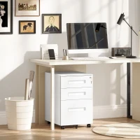 Vinsetto Three-Drawer Steel Filing Cabinet - White(m-9)