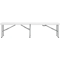 Banc de réception pliable - TERRANOVA - Blanc - Structure en acier et assise en Polyéthylene PEHD - 4 personnes - 180x28xH43 cm(m-3)