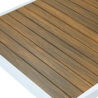 Salon de jardin canapé d'angle - Aluminium - 4 personnes - OLANA - Blanc et beige(m-4)