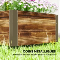Outsunny Jardinière avec treillis bac à fleurs avec film géotextile et roulettes 65 x 31 x 147 cm bois sapin pré-huilé(m-6)