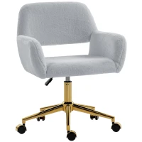 HOMCOM Faux Fur Rabbit Chair - Grey(m-11)