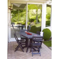 Chaise pliante Miami - GRILL ME - Anthracite - Résistante aux intempéries et facile a ranger(m-3)