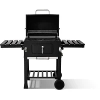 Barbecue charbon - Cookingbox - Clark - Ventilation réglable - Grille de cuisson en fonte - Acier et finitions inox(m-3)