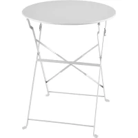 Set bistrot 2 personnes - Table ronde pliante 60 cm + 2 chaises - Acier thermolaqué - Gris(m-4)