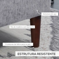 HOMCOM Sofá de Canto com Chaise Longue em Forma de L Estofado em Poliéster para Sala Capacidade 250 kg 215x142x88 cm Cinza(m-7)