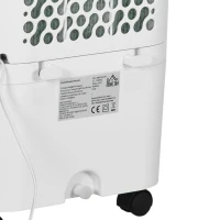 HOMCOM Climatizador de Ar Portátil Silencioso 65W Humidificador Ventoinha com Temporizador Oscilação 3 Velocidades 3 Modos 32x37x74 cm Branco(m-12)