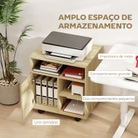 HOMCOM Armário de Escritório para Impressora Multifuncional com Prateleiras e Amplo Espaço de Armazenamento 60x50x65,5 cm Madeira(m-4)