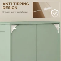 HOMCOM 4-Door Kitchen Storage Cabinet with Adjustable Shelves - Green(m-7)