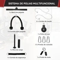SPORTNOW Sistema de Polia de Ginásio para Casa Sistema de Cabo de Peso para Tração Curl de Bíceps Tríceps Treino de Braço Ombros e Costas Preto(m-4)