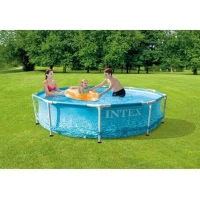 Kit Piscine hors sol tubulaire INTEX - Metal Frame - 305 x 76 cm - Ronde (Livrée avec pompe et 2 cartouches) - 28208NP(m-3)