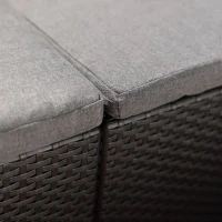 Salon de jardin - résine aspect rotin tressé - Allibert by KETER - 6 personnes - SanRemo - Gris graphite(m-5)